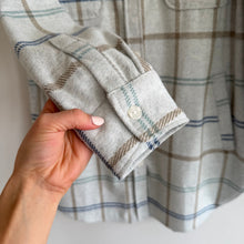 Load image into Gallery viewer, 7 Diamonds Generation Plaid Pattern Soft Knit Shacket Blue L