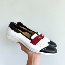 Load image into Gallery viewer, Royal Albartross Chelsea Leather Kiltie Fringe Saddle Golf Loafer Shoes White 8