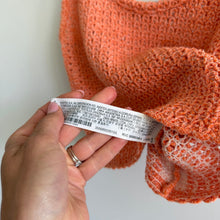 Load image into Gallery viewer, Zara Crochet Knit Scoop Neck Pullover Cropped Tank Top Orange L