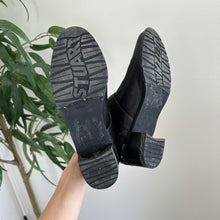 Load image into Gallery viewer, Stuart Weitzman Manlow Leather Ankle Moto Booties Black 8 $550