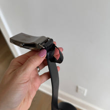 Load image into Gallery viewer, PRADA Saffiano Leather Classic Adjustable Slide Buckle Belt Black 44