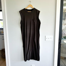 Load image into Gallery viewer, ATM Crew Neck Side Slits Pullover Sleeveless Midi Dress Black L