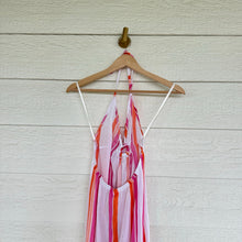 Load image into Gallery viewer, Trina Turk Sweet Striped Midi Ring Halter Swimsuit Cover Up Dress Pink S NWT