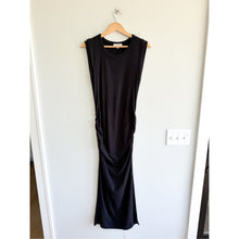 Load image into Gallery viewer, Michael Stars Wren Ribbed Crew Neck Sleeveless Bodycon Midi Dress Black M