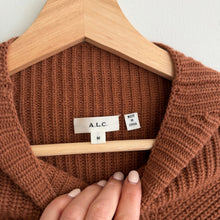 Load image into Gallery viewer, A.L.C Louise Striped Merino Wool Mock Neck Pullover Sweater Brown M