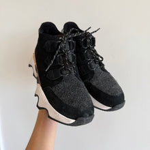 Load image into Gallery viewer, Sorel Kinetic Impact Caribou Waterproof Lace Up Ankle Boots Black 9