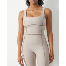 Load image into Gallery viewer, YPB Abercrombie & Fitch Square Neck Cropped Activewear Tank Top Taupe S