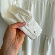 Load image into Gallery viewer, Amanda Uprichard Saffron Tiered V-Neck Mini Shirt Dress White XS