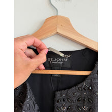 Load image into Gallery viewer, St. John Couture Embellished Beaded Open Front Evening Coat Topper Grey M NWT