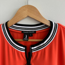 Load image into Gallery viewer, Peace of Cloth Quinn Short Sleeve 1/4 Zip Dress Orange L NWT