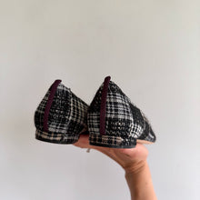 Load image into Gallery viewer, SJP Sarah Jessica Parker Tweed Jewel Buckle Flats Black White 39.5