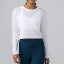 Load image into Gallery viewer, Lululemon Pushing Limits Long Sleeve Cropped Activewear Top White