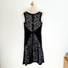 Load image into Gallery viewer, Tadashi Shoji Floral Lace Jersey Fit & Flare V-Neck Mini Dress Black 8