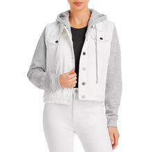 Load image into Gallery viewer, Blank NYC x Evereve Lightbox Hooded Denim Jacket White/Gray M