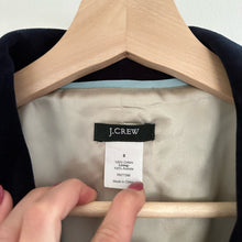 Load image into Gallery viewer, J. Crew Eden Velvet Single-Breasted Lined Blazer Black 8