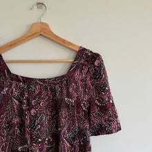 Load image into Gallery viewer, Anthropologie Maeve Square Neckline Short Puff Sleeves Maxi Dress Wine S
