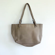Load image into Gallery viewer, Tory Burch Robinson Saffiano Leather Adjustable Strap Tote Bag Light Gray