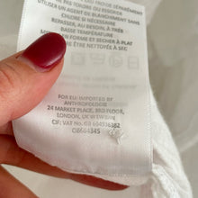 Load image into Gallery viewer, Anthropologie Maeve Ruffled Henley Neck 3/4 Sleeve Blouse White XS