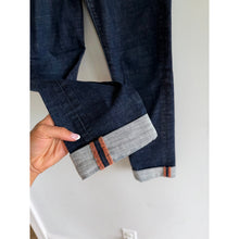 Load image into Gallery viewer, Anthropologie Pilcro Mid Rise Letterpress Stet Denim Jeans Dark Wash 30