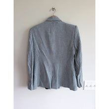 Load image into Gallery viewer, Zara Houndstooth Double-Breasted Long Sleeve Blazer Blue White L