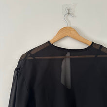 Load image into Gallery viewer, Aritzia Wilfred Talmont Sheer Sheer Chiffon Bodysuit Black XS