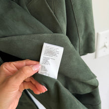 Load image into Gallery viewer, Gerard Darel Goat Suede Leather Button Front Trench Coat Green 42 NWT