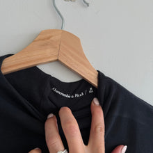 Load image into Gallery viewer, Abercrombie & Fitch Mock Neck Long Sleeve Ruched Sides Top Black M