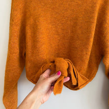 Load image into Gallery viewer, Aritizia Wilfred Lorin Alpaca Wool Turtleneck Tie-Waist Pullover Sweater Orange