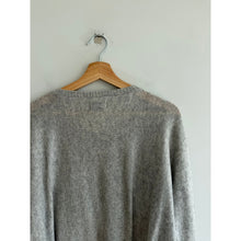 Load image into Gallery viewer, Lauren Moshi Cashmere Lip Graphic Knit Pullover Sweater Gray Silver XL