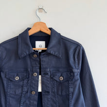 Load image into Gallery viewer, Adriano Goldschmied Robyn Coated Button Front Denim Jacket Blue M NWT