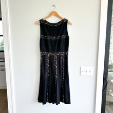 Load image into Gallery viewer, Tadashi Shoji Bateau Pintuck Jersey Lace Sleeveless Dress Black M