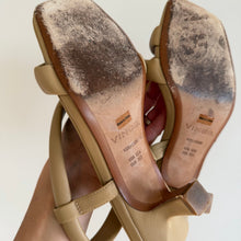 Load image into Gallery viewer, Vince Coline Tubular Leather Slingback Sandals Beige 5.5