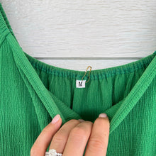 Load image into Gallery viewer, Tiered Short Sleeve Square Neck Casual Mini Dress Green M
