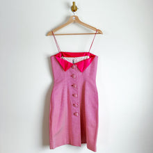 Load image into Gallery viewer, James Purcell Vintage 1990 Silk Sailor Button Back Dress in Pink Stripe 6