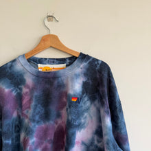 Load image into Gallery viewer, Aviator Nation Hand Dyed Relaxed Tie Dye Pullover Sweatshirt Purple L NWT