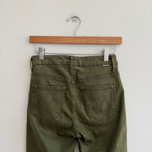 Load image into Gallery viewer, Mother Looker Ankle Fray High Waisted Jeans Military Green 25