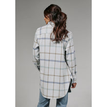 Load image into Gallery viewer, 7 Diamonds Generation Plaid Pattern Soft Knit Shacket Blue L