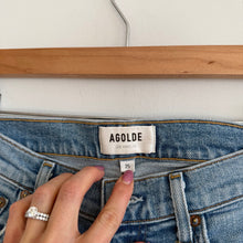 Load image into Gallery viewer, Agolde Toni Distressed Denim High Rise Stretch Skinny Leg Jeans Blue 25