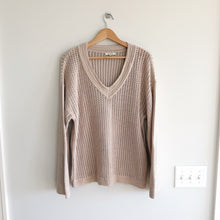 Load image into Gallery viewer, Z Supply Kiami Crochet Knit V-Neck Pullover Sweater Natural M