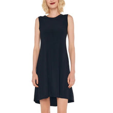Load image into Gallery viewer, Norma Kamali Sleeveless Swing Crew Neck A-Line Dress Black L