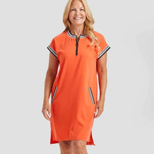 Load image into Gallery viewer, Peace of Cloth Quinn Short Sleeve 1/4 Zip Dress Orange L NWT