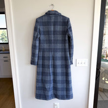 Load image into Gallery viewer, Reformation York Double-Breasted Plaid Winter Overcoat Blue S