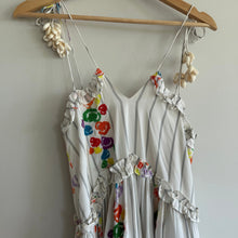 Load image into Gallery viewer, Mochi All Things Mady Striped Floral Embroidered Sleeveless Maxi Dress White XS