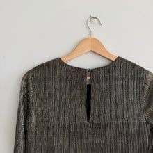 Load image into Gallery viewer, Banana Republic Shimmer Long Sleeve Mini Dress Gold 2 NWT