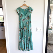 Load image into Gallery viewer, Free People All I Got Floral Printed Tiered Silhouette Maxi Dress Turquoise 4