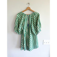 Load image into Gallery viewer, Free People Bop Around Striped Scoop Neck 3/4 Sleeve Casual Romper Green S NWT