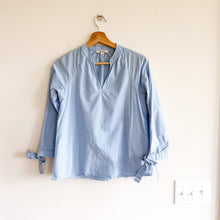 Load image into Gallery viewer, Madewell Striped Tie-Sleeve V-Neck Popover Blouse Blue XXS