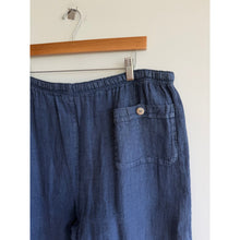 Load image into Gallery viewer, La Bottega di Brunella Linen Drawcord Waist Flat Front Casual Shorts Blue XL