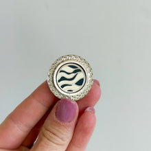 Load image into Gallery viewer, Gianni Versace Vintage Gold Tone Border Zebra Stripe Single Clip-On Earring