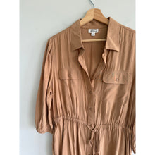 Load image into Gallery viewer, The Drop x Cella Jane Praline Gathered-Waist Mini Shirt Dress Brown L
